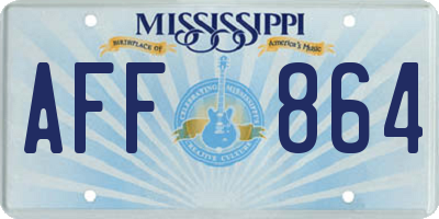 MS license plate AFF864