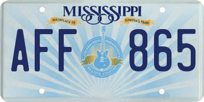 MS license plate AFF865