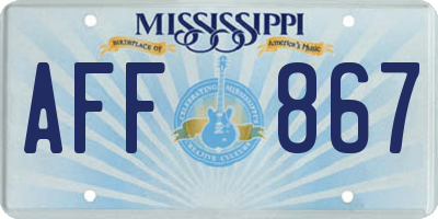 MS license plate AFF867