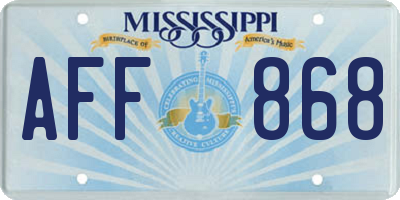 MS license plate AFF868