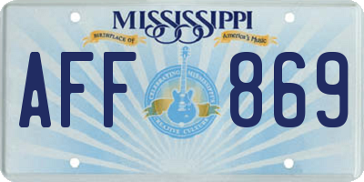 MS license plate AFF869
