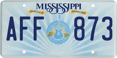 MS license plate AFF873