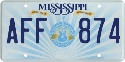MS license plate AFF874