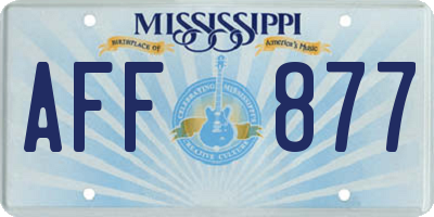 MS license plate AFF877