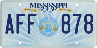 MS license plate AFF878