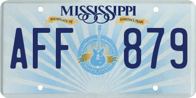 MS license plate AFF879