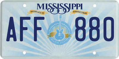 MS license plate AFF880