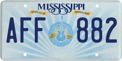 MS license plate AFF882