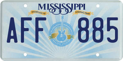 MS license plate AFF885