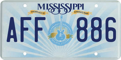 MS license plate AFF886