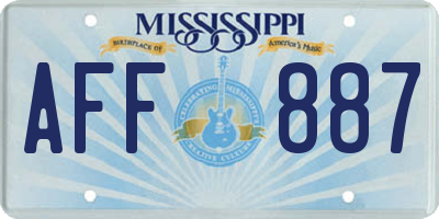 MS license plate AFF887
