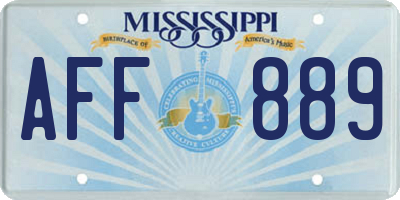 MS license plate AFF889