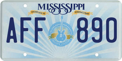 MS license plate AFF890