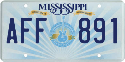 MS license plate AFF891