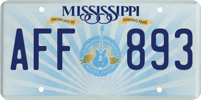 MS license plate AFF893