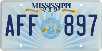 MS license plate AFF897
