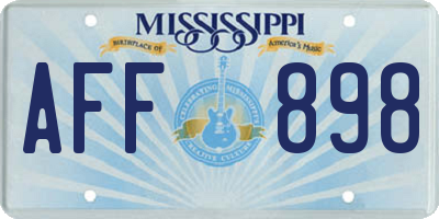 MS license plate AFF898