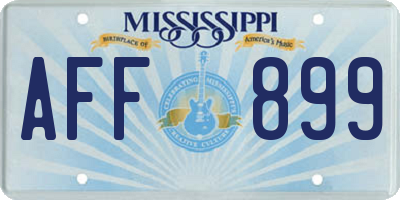 MS license plate AFF899