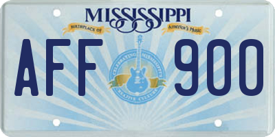 MS license plate AFF900