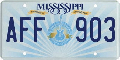 MS license plate AFF903