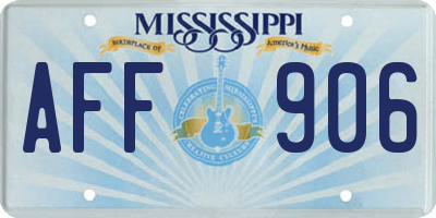 MS license plate AFF906