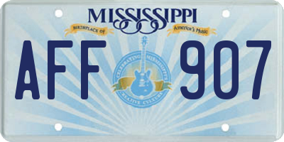 MS license plate AFF907