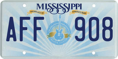 MS license plate AFF908