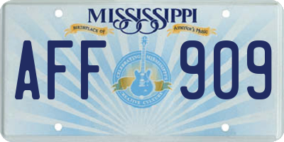 MS license plate AFF909