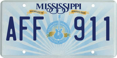 MS license plate AFF911