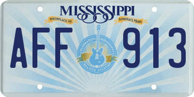 MS license plate AFF913