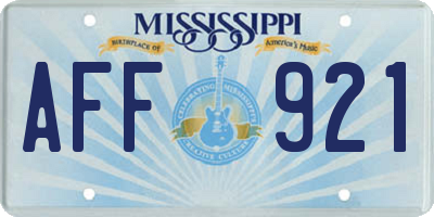 MS license plate AFF921