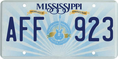 MS license plate AFF923