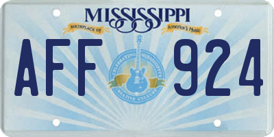 MS license plate AFF924