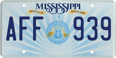 MS license plate AFF939