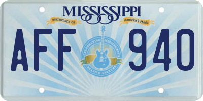 MS license plate AFF940