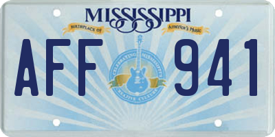 MS license plate AFF941