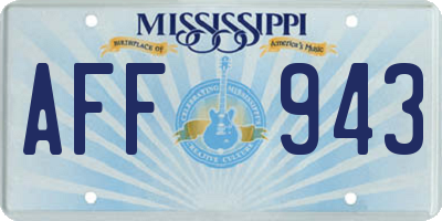 MS license plate AFF943