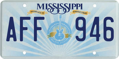 MS license plate AFF946