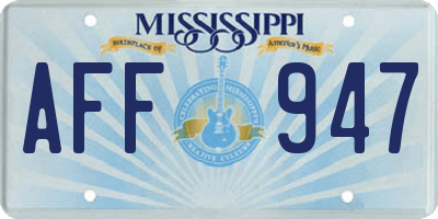 MS license plate AFF947