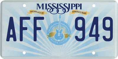 MS license plate AFF949