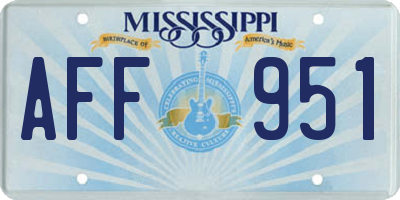 MS license plate AFF951