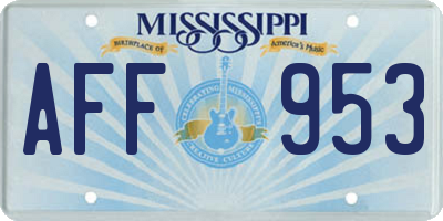 MS license plate AFF953
