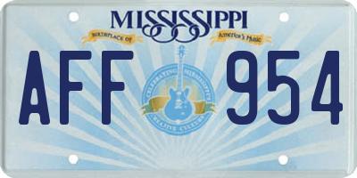 MS license plate AFF954