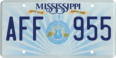 MS license plate AFF955