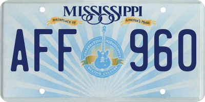 MS license plate AFF960