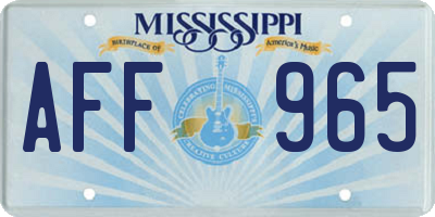 MS license plate AFF965