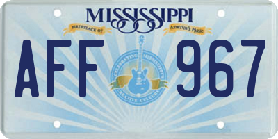 MS license plate AFF967