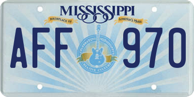 MS license plate AFF970