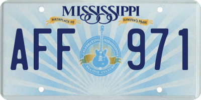 MS license plate AFF971