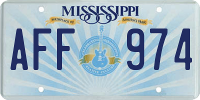 MS license plate AFF974